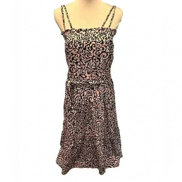 MSRP $328 Parker Maxi Tiered Sundress Animal Print w/Pockets. Smocked top bodice - Picture 1 of 12